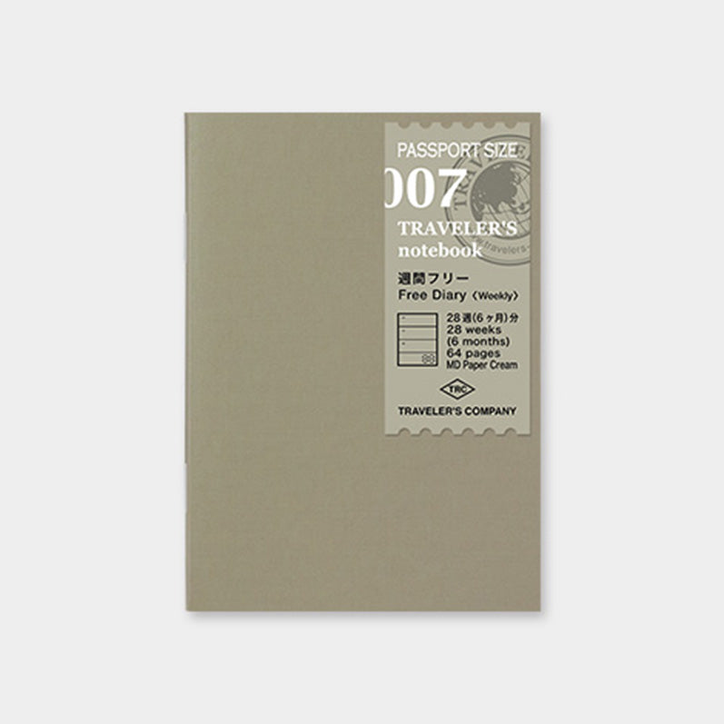 TRAVELER'S notebook Refill <Passport size> Free diary <Weekly> 007