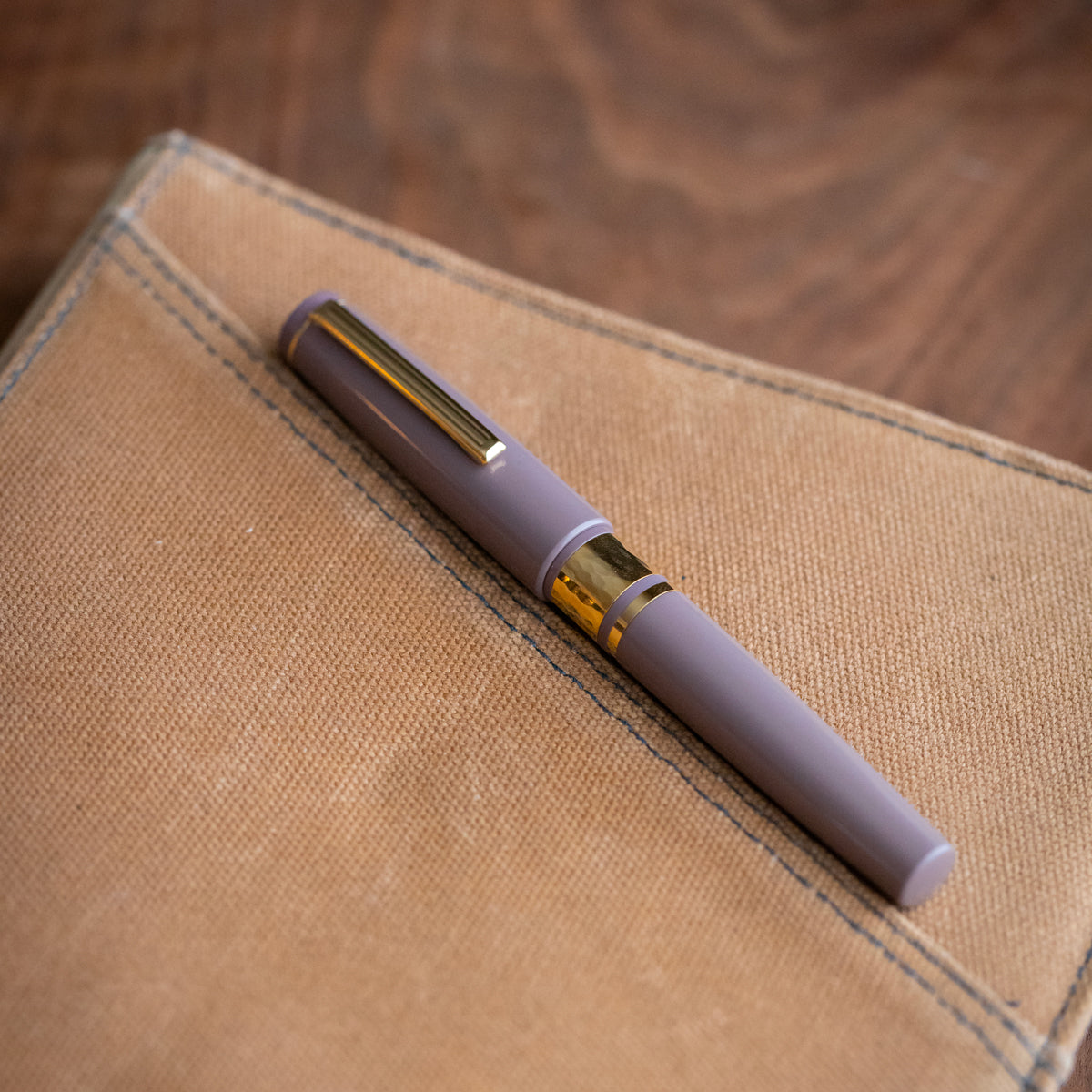 Model J Violet Ebonite with Gold trim - Medium