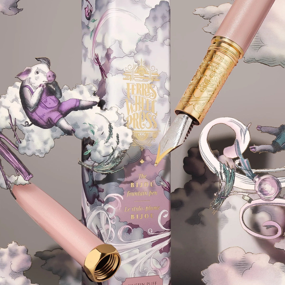 Bijou Fountain Pen - Huffin Puff Pink - Fine