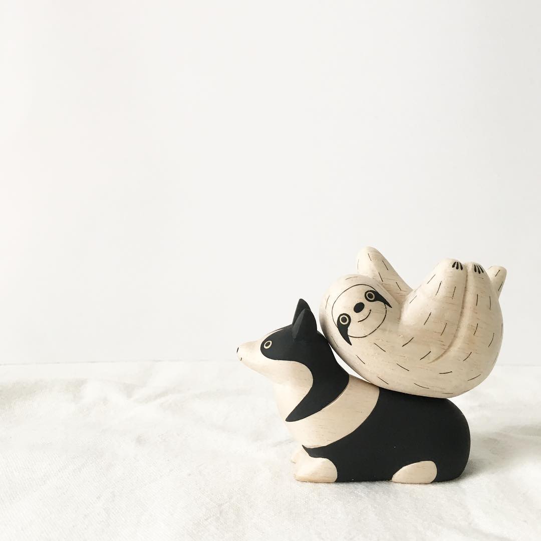 Pole pole wooden animal Sloth
