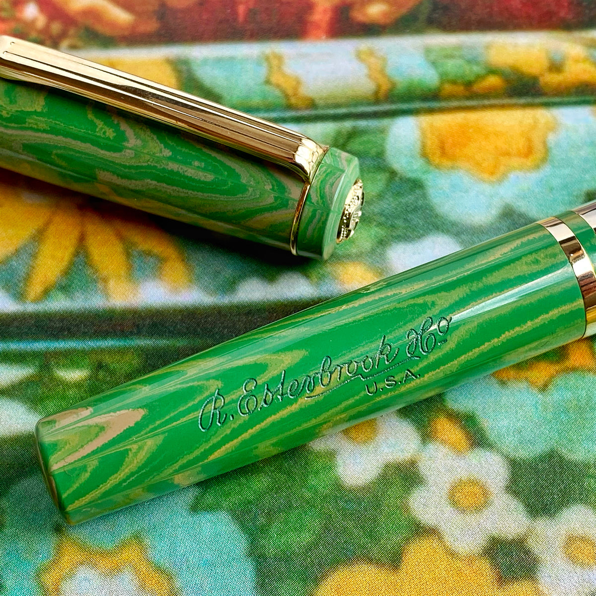 Model J Lotus Green Ebonite with Gold trim