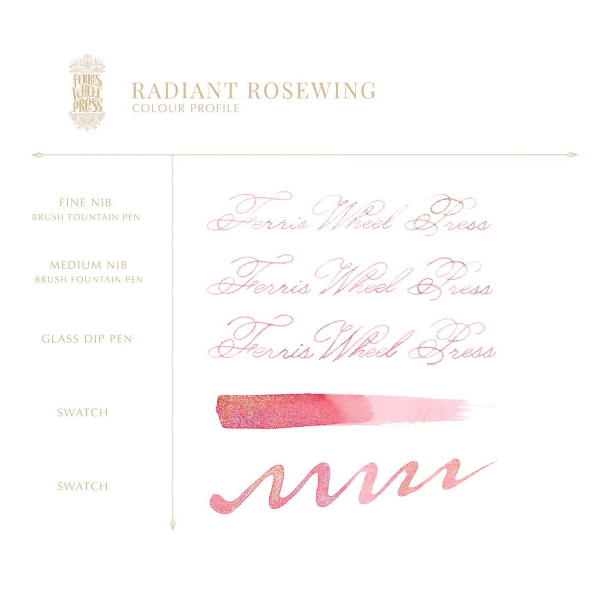 Ferritales 20ml Fountain Pen Ink - Radiant Rose Wing