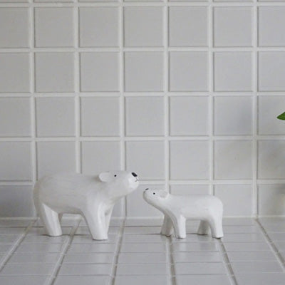 Wooden animal Strolling Polar Bear Parent