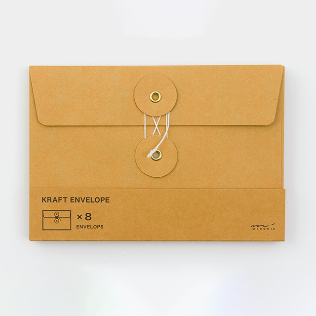 KRAFT ENVELOPE <M> Horizontal with String Orange