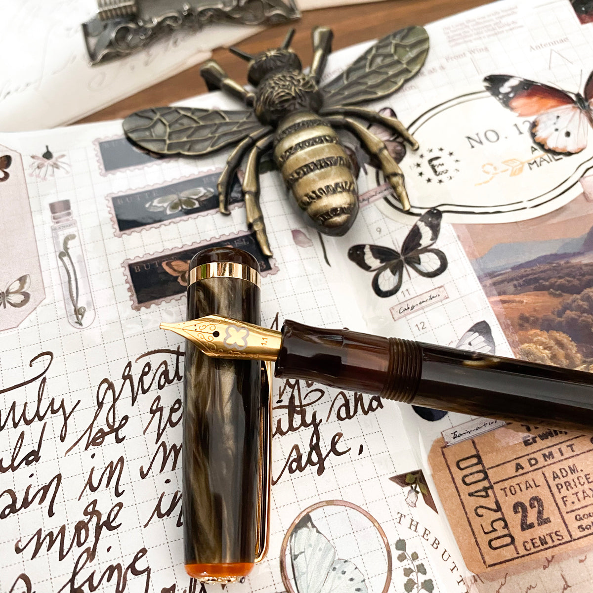 JR pocket Pen - Pumpkin Latte - Gold Trim