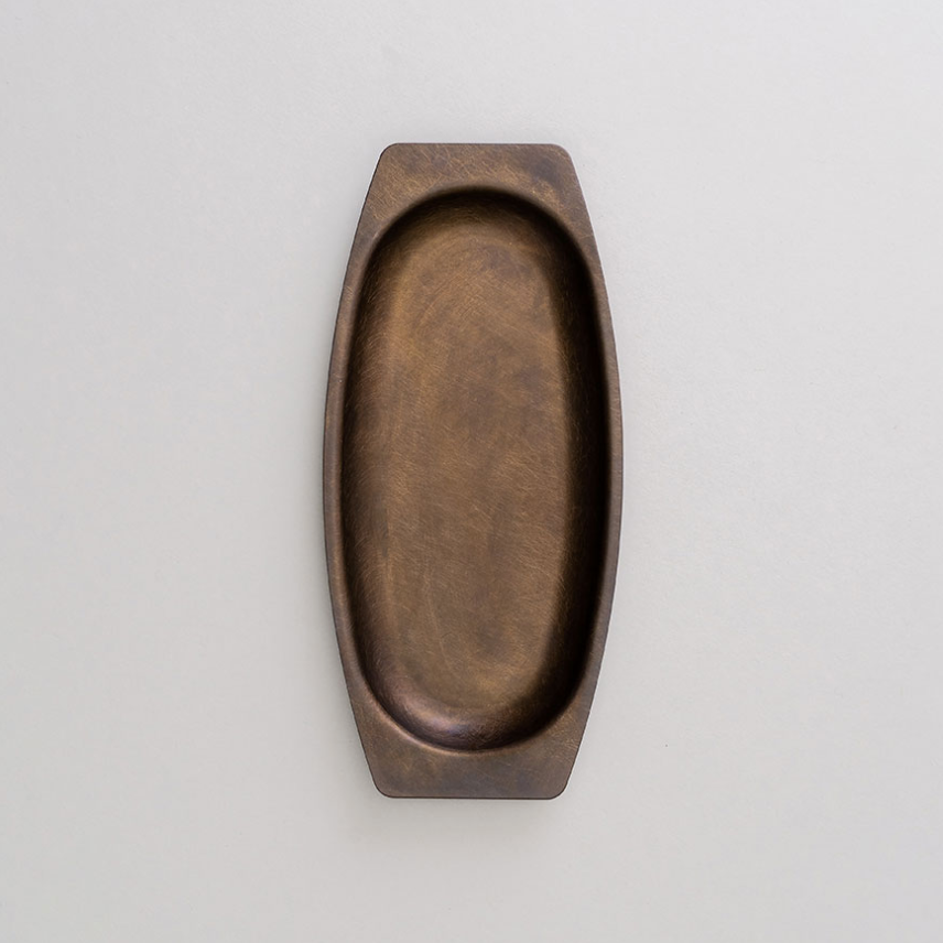 BRASS OVAL HIGH TRAY - RUST