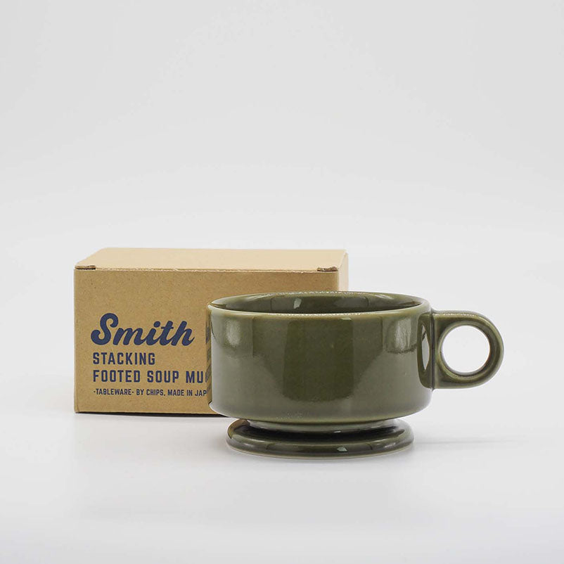 Smith stacking Footed Soup mug - green