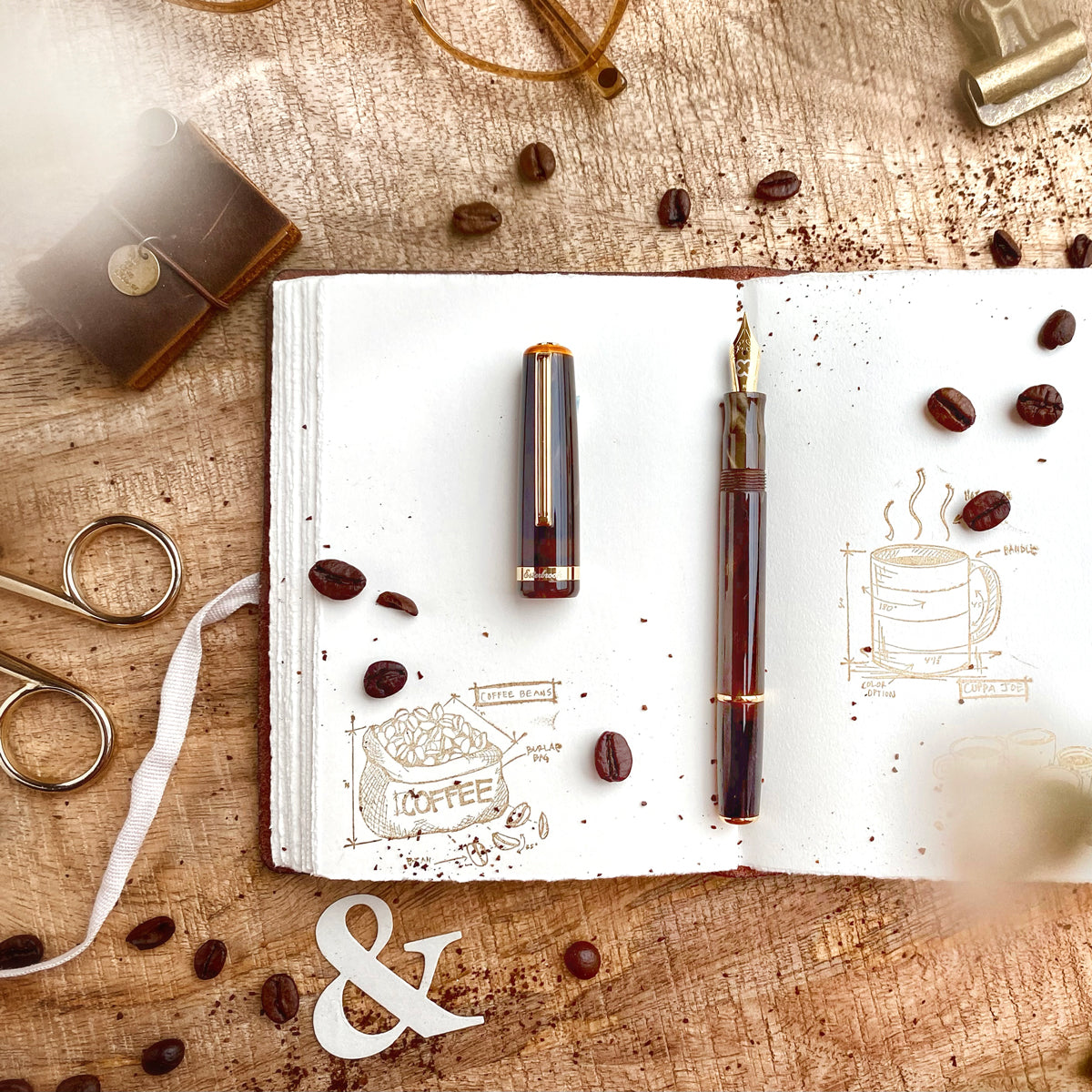 JR pocket Pen - Pumpkin Latte - Gold Trim