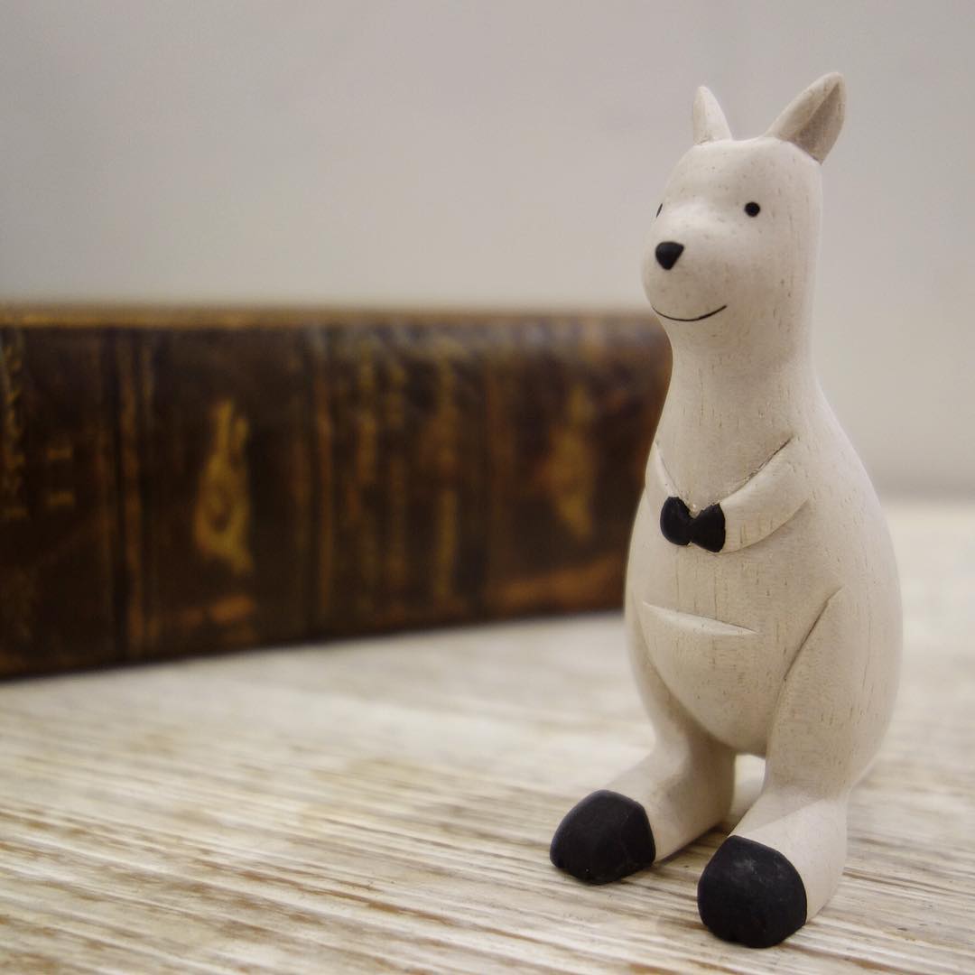 Pole pole wooden animal Kangaroo