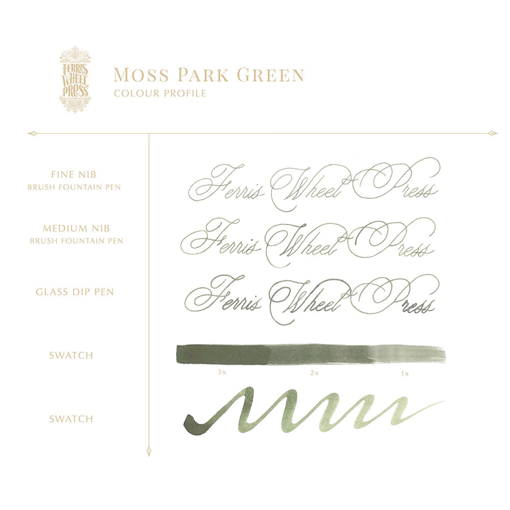 38ml Fountain Pen Ink - Moss Park Green