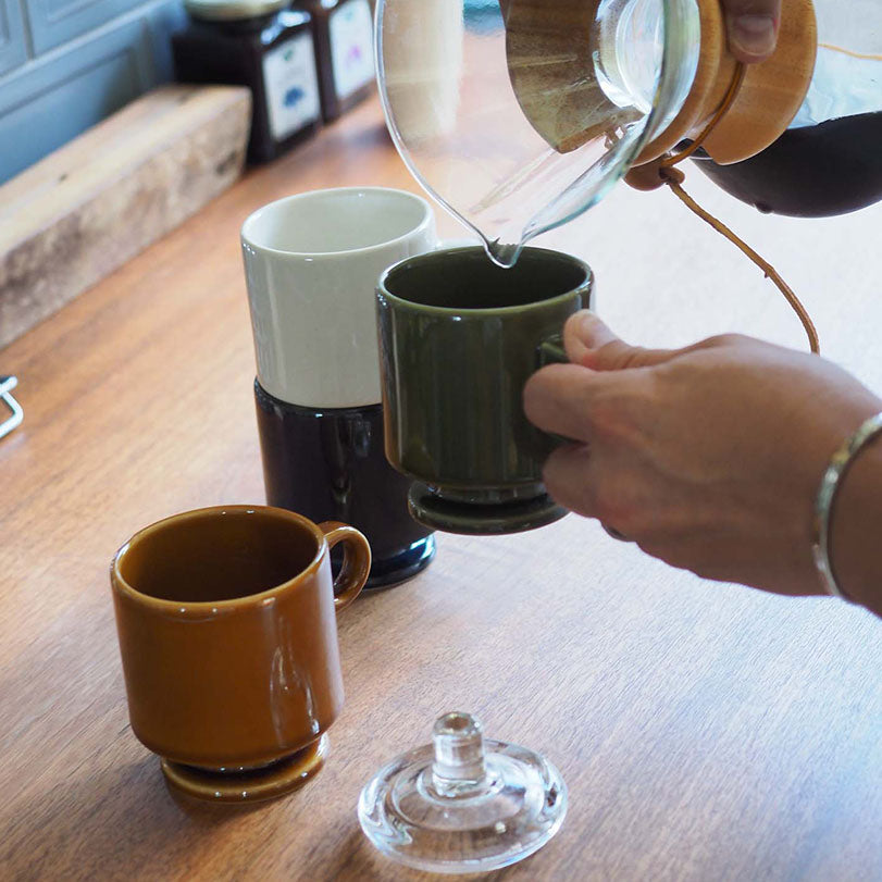 Smith stacking Footed mug - green