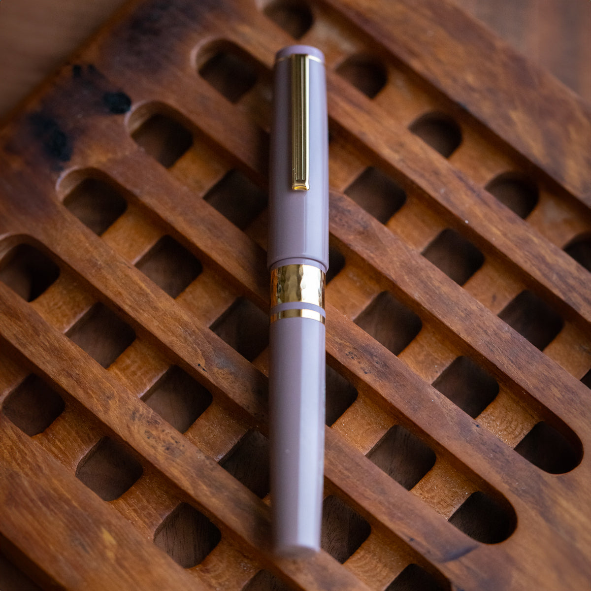 Model J Violet Ebonite with Gold trim - Medium