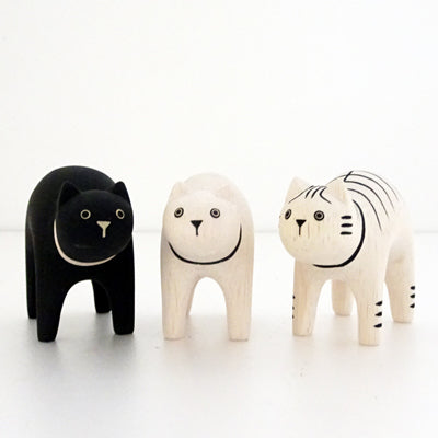 Pole pole wooden animal Black cat