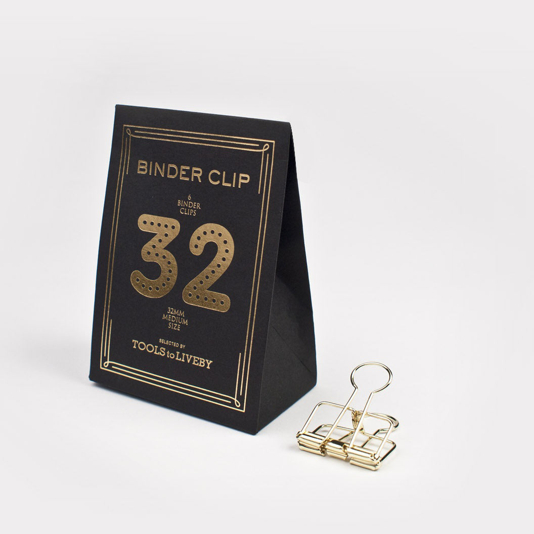 clip 32mm / golden / 6pcs per pack