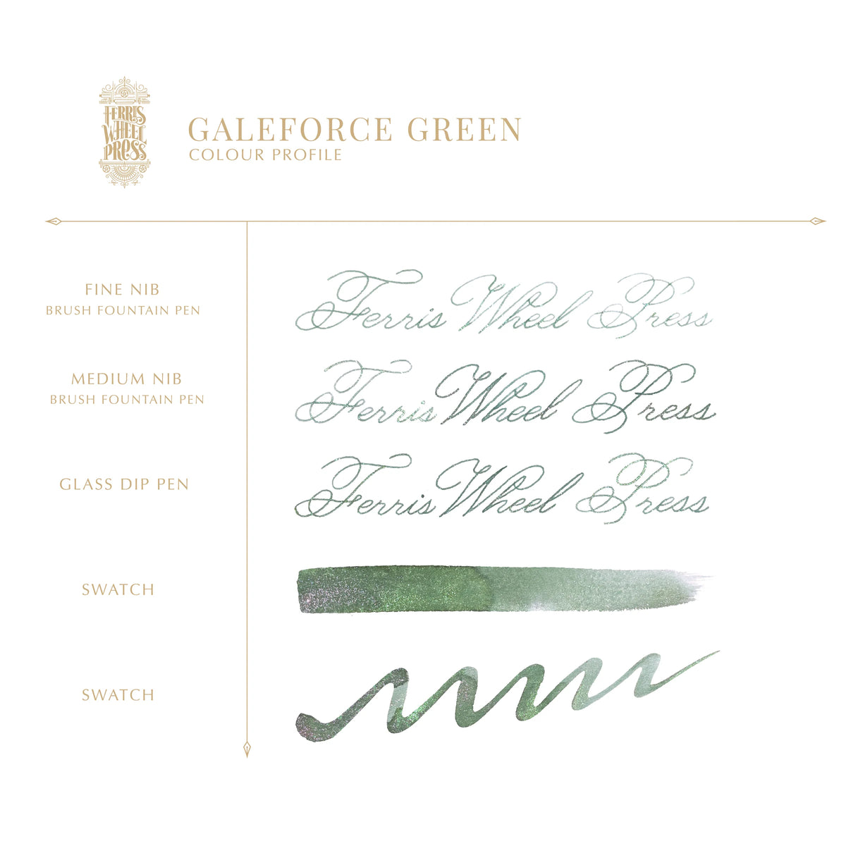 10ml Fountain Pen Ink - Galeforce Green