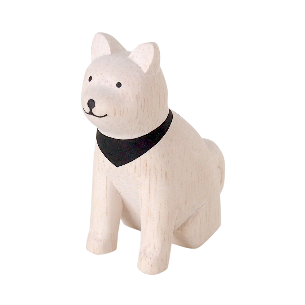 Pole pole wooden animal Akita dog