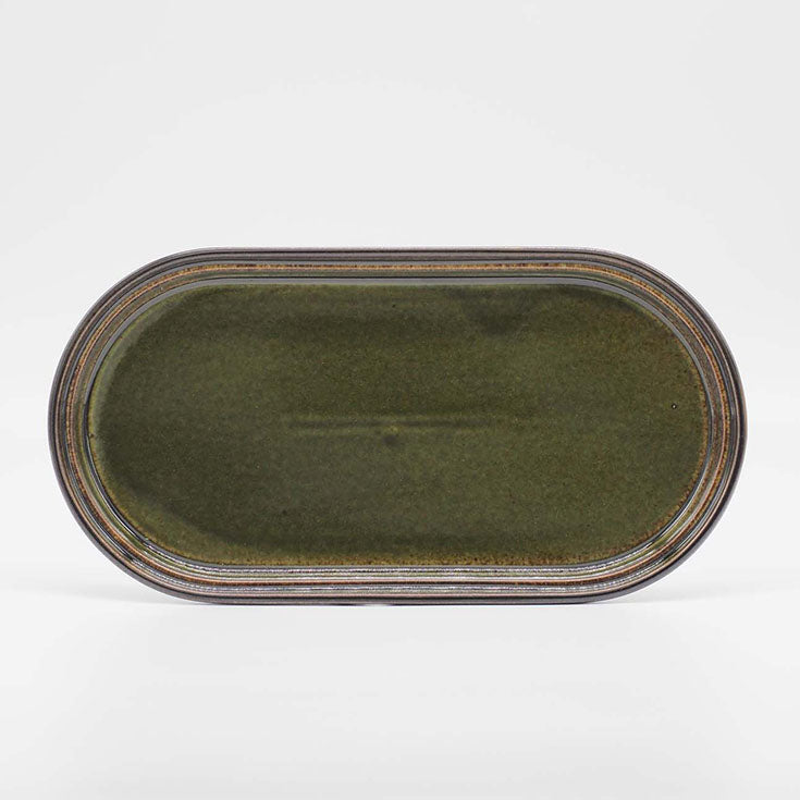 Smith stacking Oval Plate - green