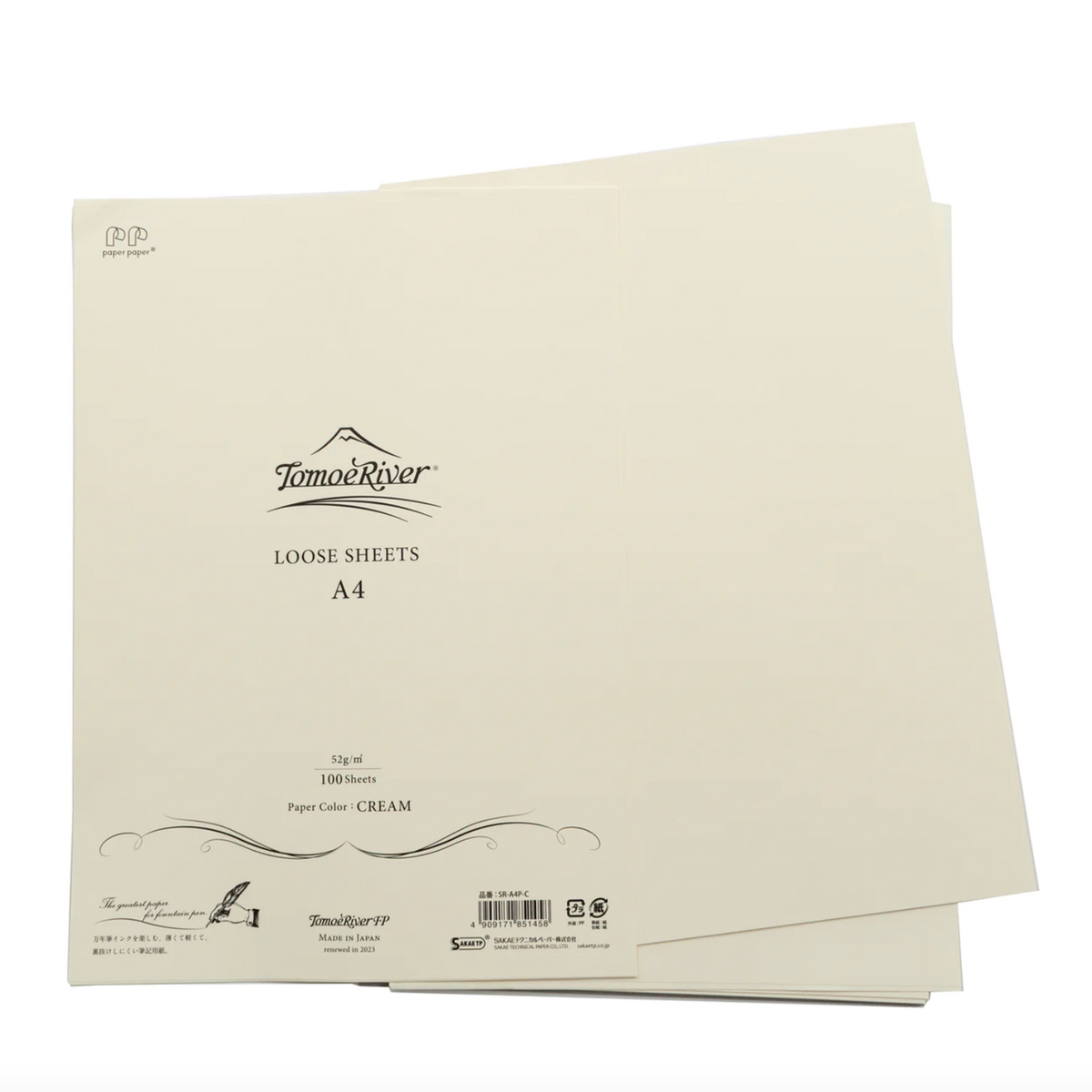 Tomoeriver Loose Sheet Plain / A4 / Cream / 52 g/m2