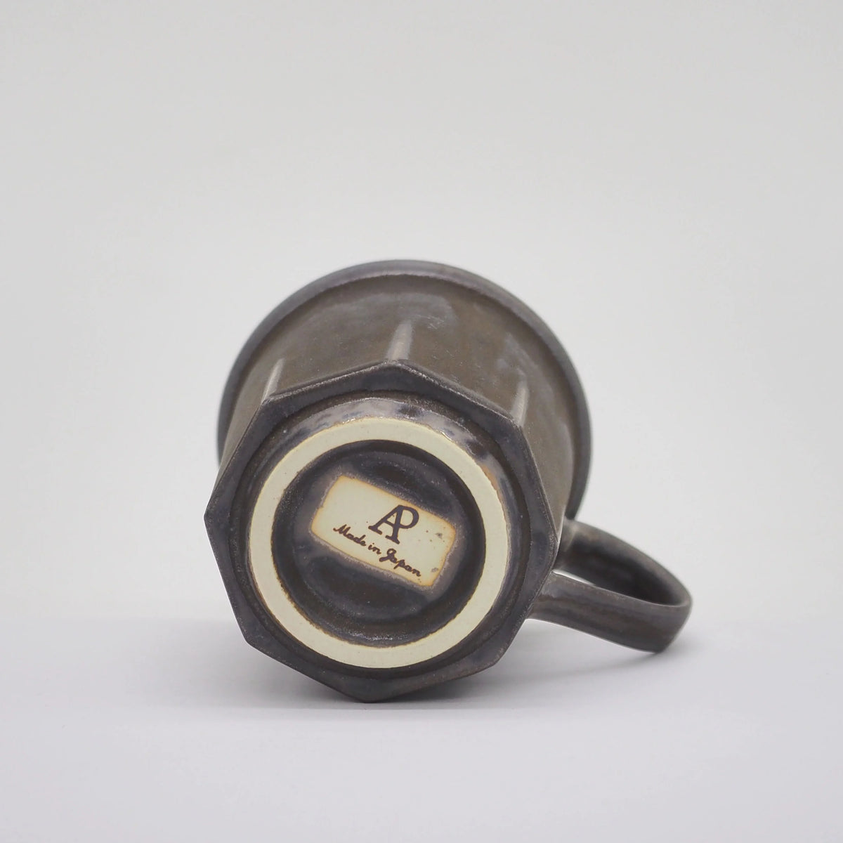 Ancient pottery octagonal mug cup brass