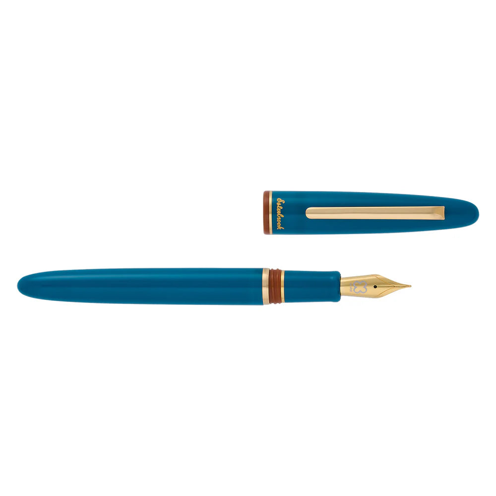 Back to the Lands Estie Fountain Pen / Funky Lake / Gold Trim / Piston Filler - M