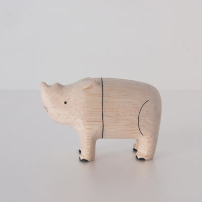Pole pole wooden animal Rhinoceros