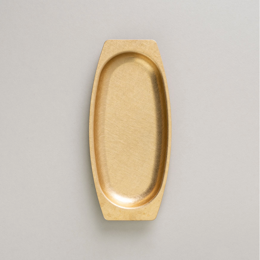 BRASS OVAL HIGH TRAY - SOLID