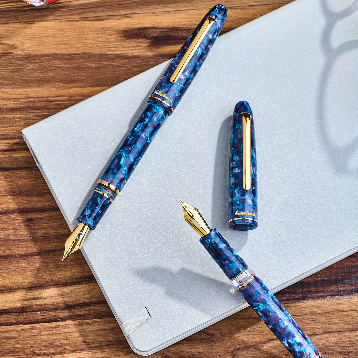Esterbrook Blue Moon Estie, Piston Button Model - M