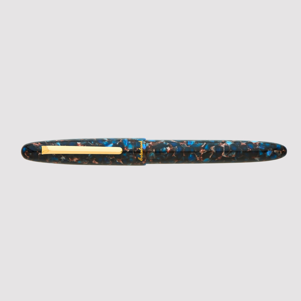 Estie Regular Nouveau Blue Gold Trim Fountain Pen