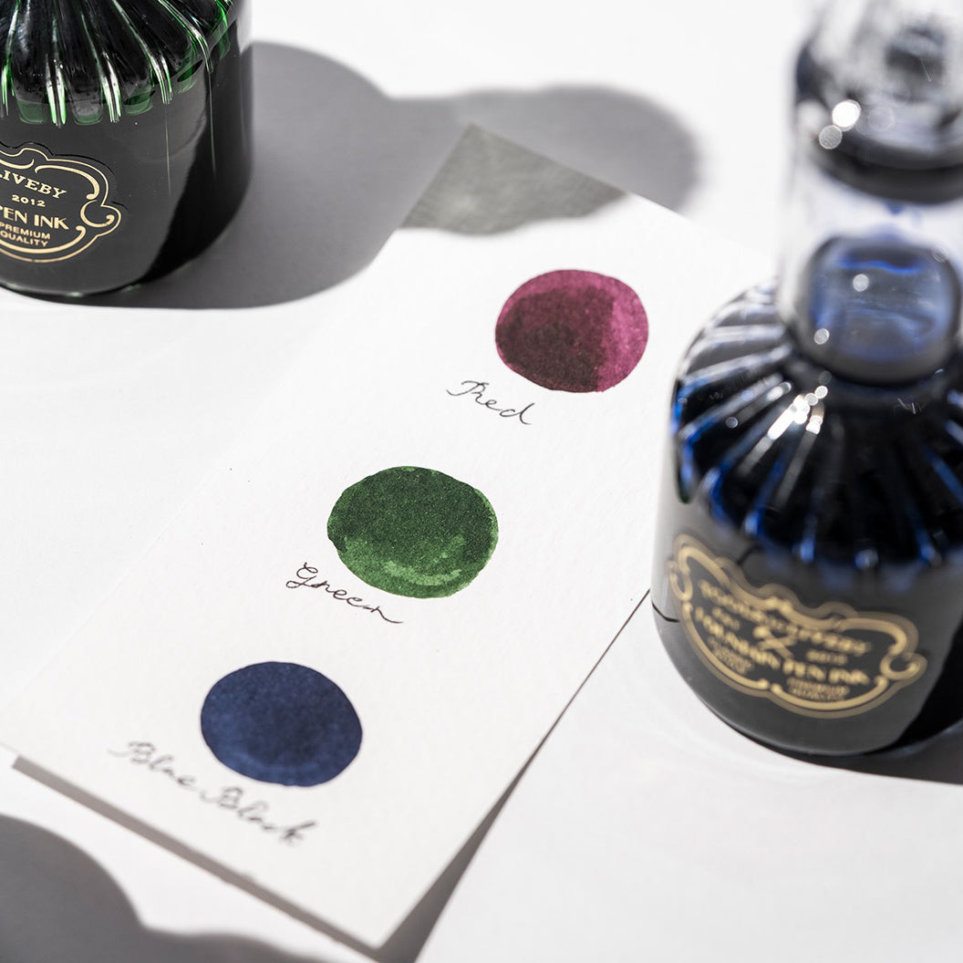 glass bottle ink / green
