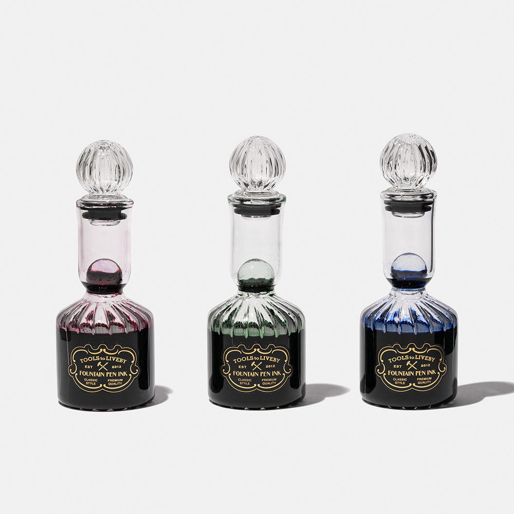 glass bottle ink / green