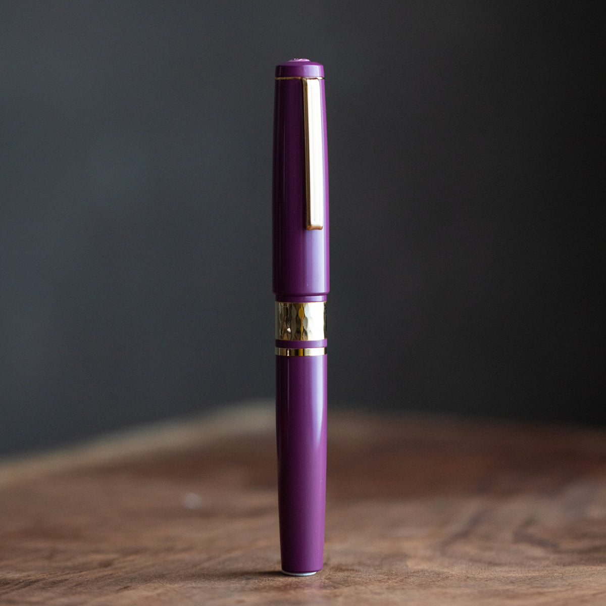 Model J Blackberry Ebonite with Gold trim - Broad