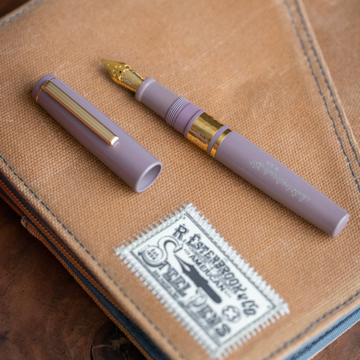 Model J Violet Ebonite with Gold trim - Medium