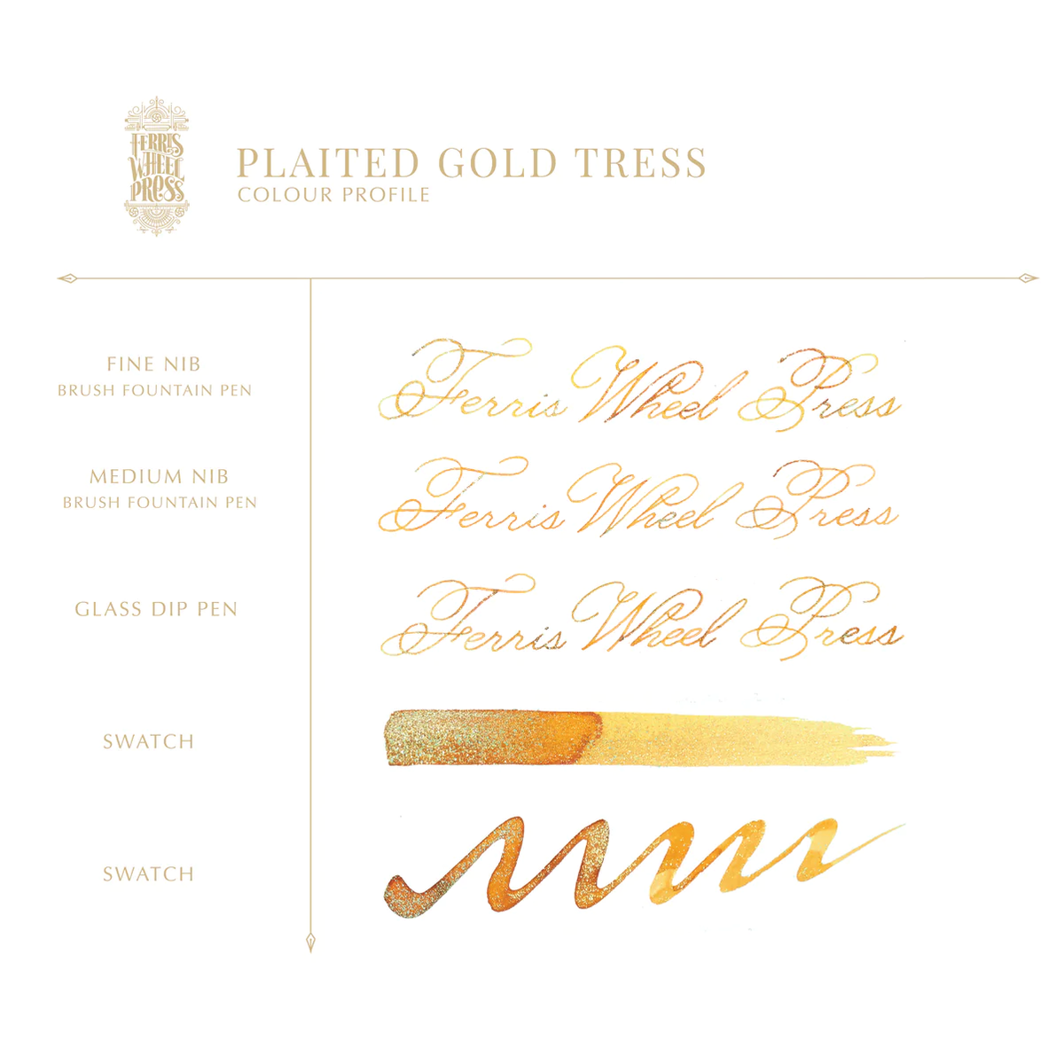 Ferritales 20ml Fountain Pen Ink - Plaited Gold Tress