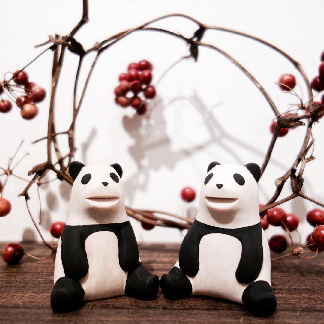 Pole pole wooden animal Panda