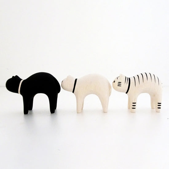 Pole pole wooden animal Black cat