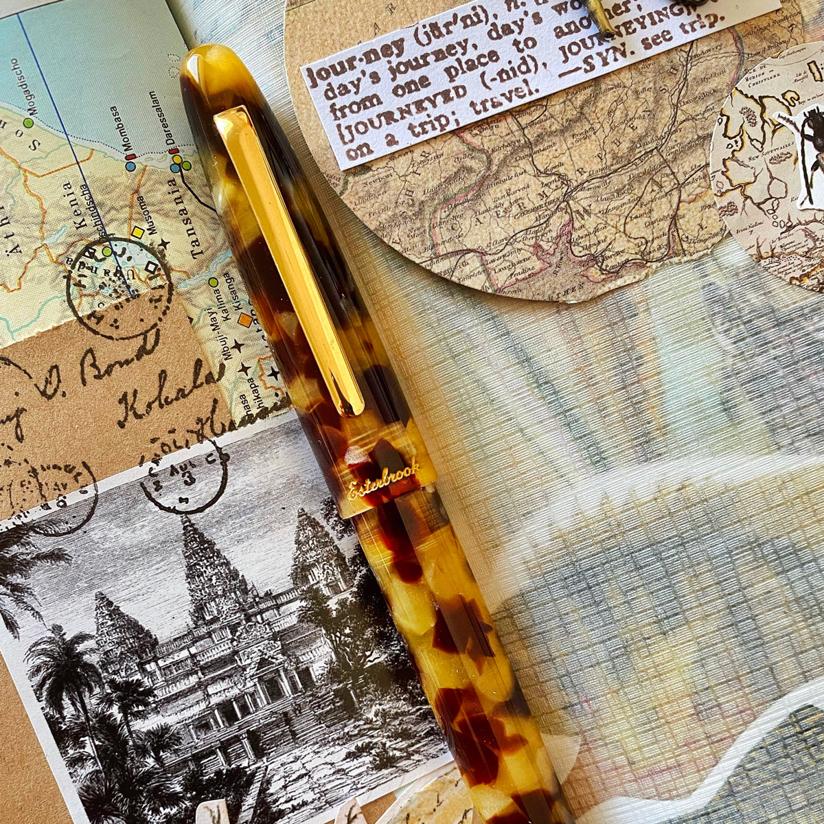 Estie tortoise - Gold Trim fountain pen