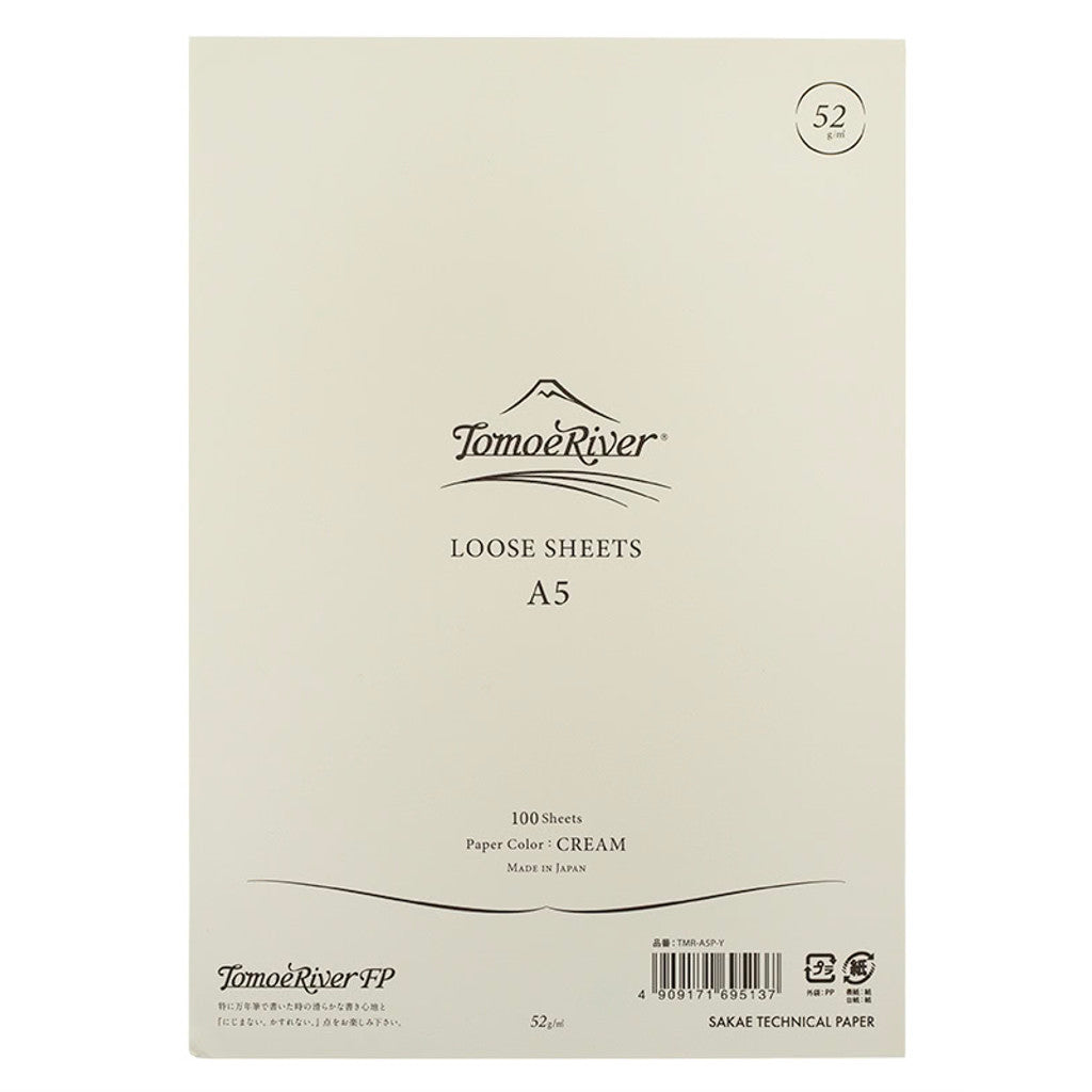 Tomoeriver Loose Sheet Plain / A5 / Cream / 52 g/m2