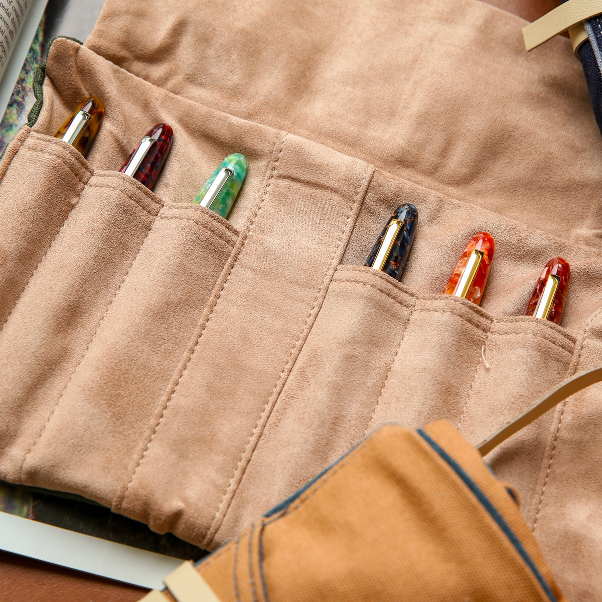 Esterbrook Pen Cups and Rolls - Pen Roll Tan