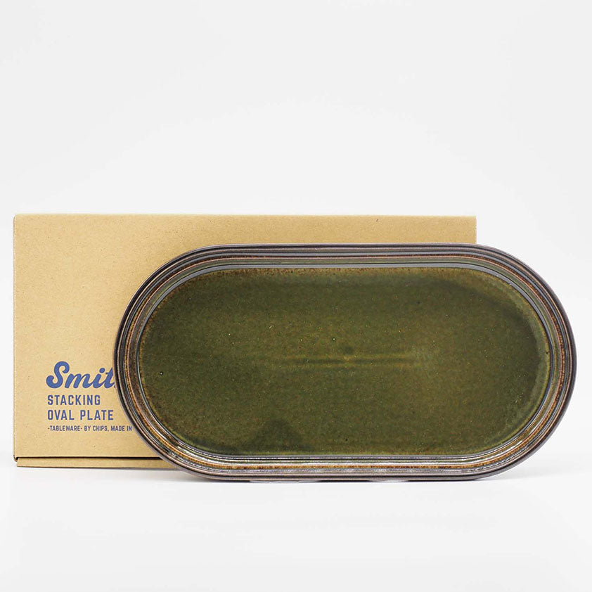 Smith stacking Oval Plate - green