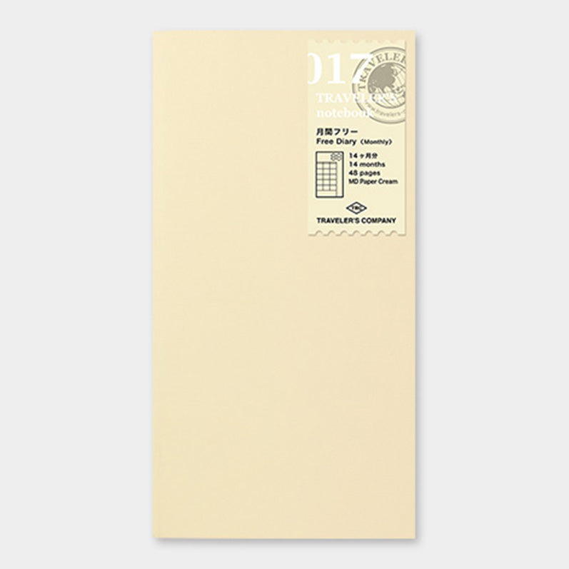 TRAVELER'S notebook Refill  Free diary <monthly> 017