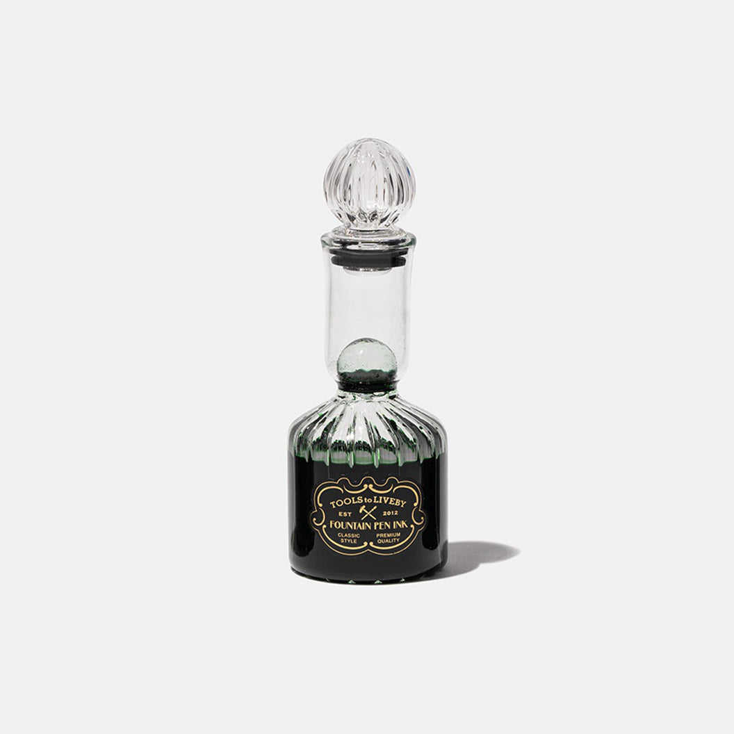 glass bottle ink / green
