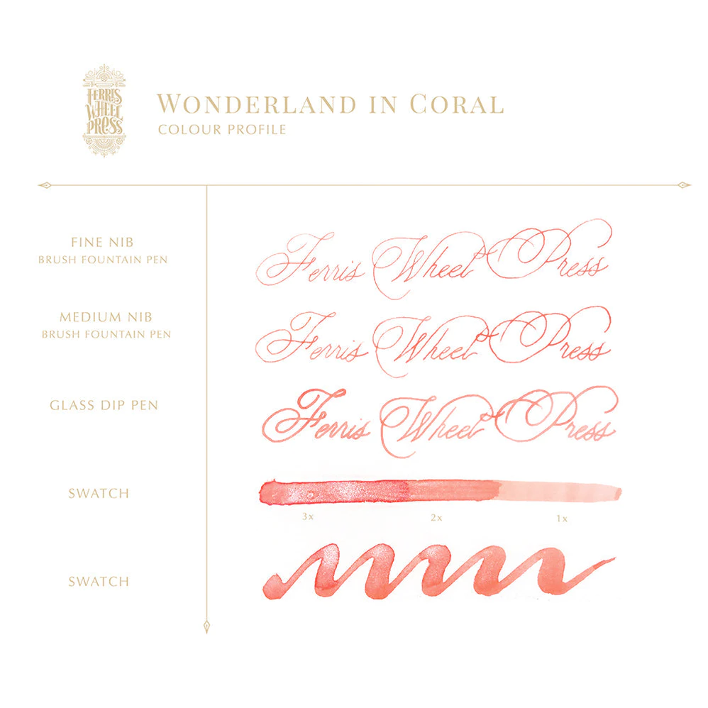 38ml Fountain Pen Ink - Wonderland In Coral