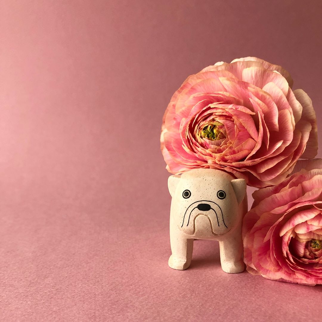 Pole pole wooden animal Bulldog
