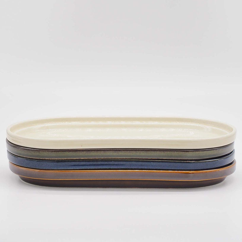 Smith stacking Oval Plate - navy