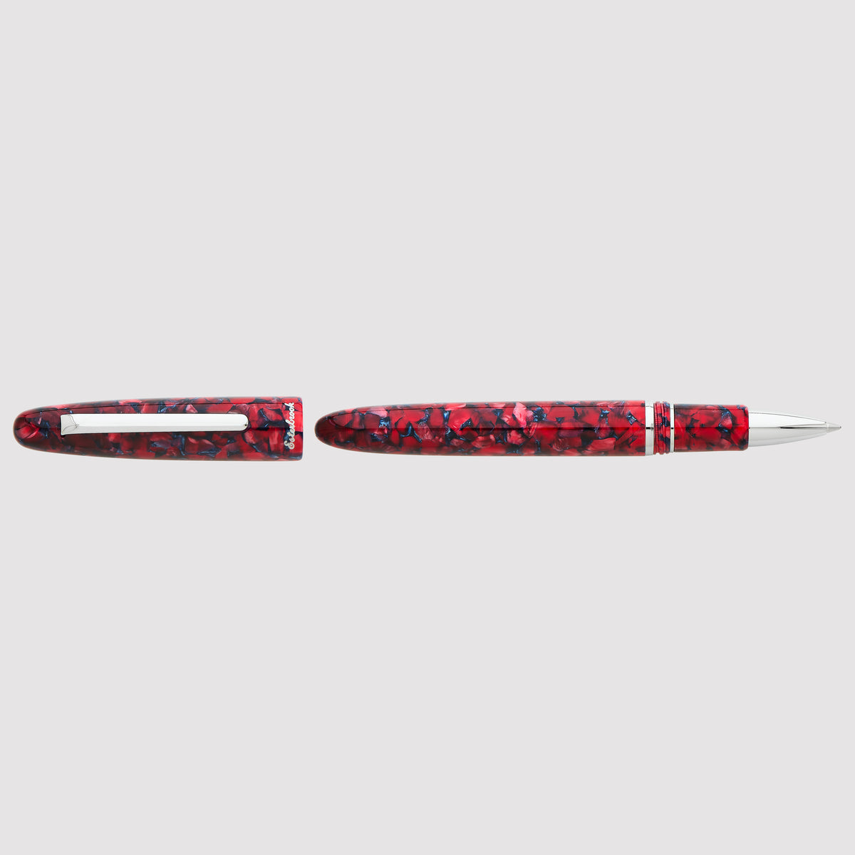Estie Scarlet Palladium Trim Rollerball