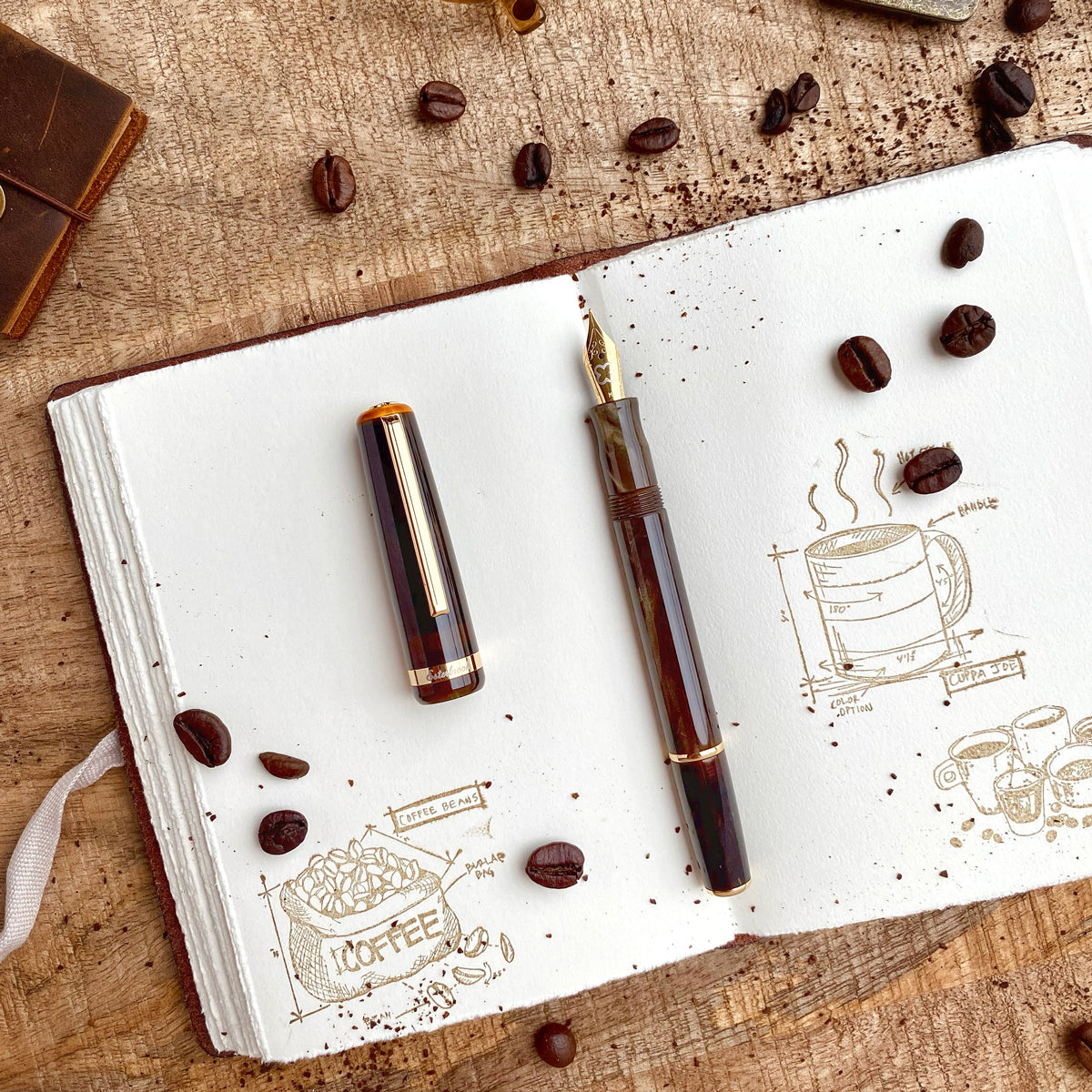JR pocket Pen - Pumpkin Latte - Gold Trim