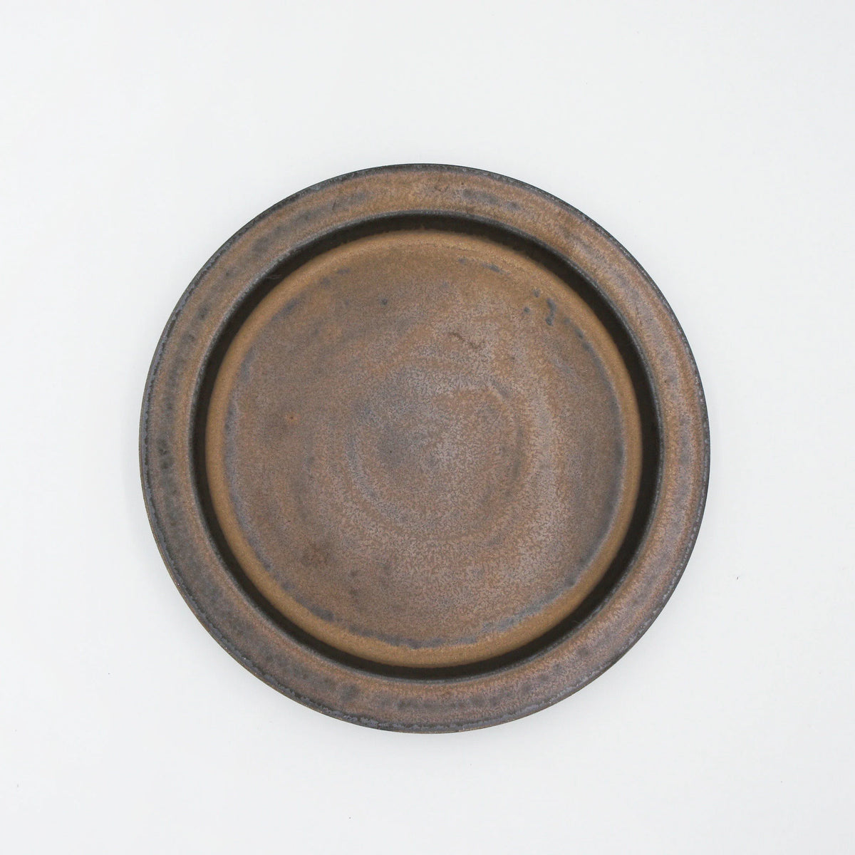 Ancient pottery plate L brass
