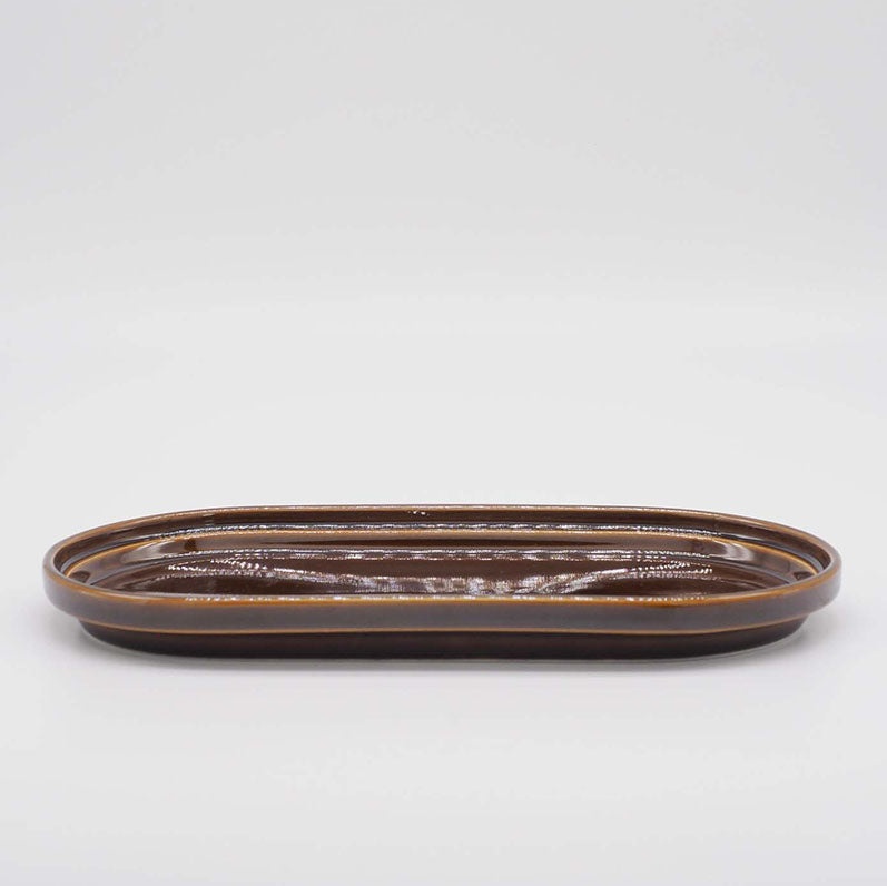Smith stacking Oval Plate - brown