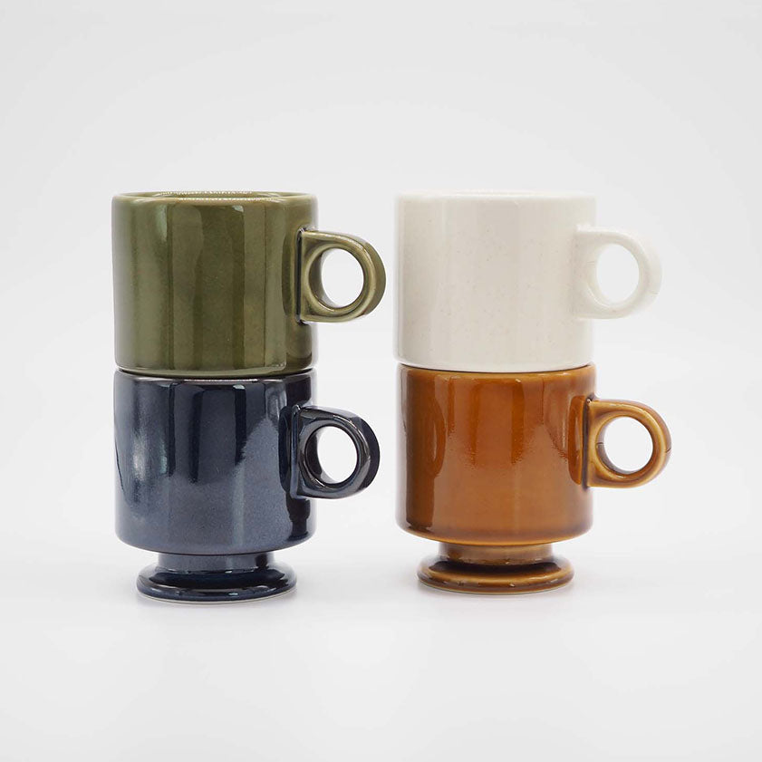 Smith stacking Footed mug - navy