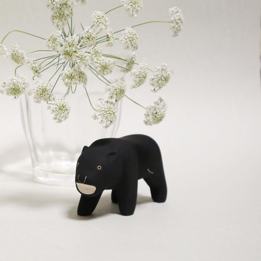 Pole pole wooden animal Black Panther
